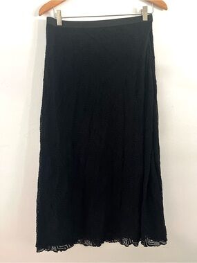 Covington Maxi Skirt Black Lacy Texture Lined Elastic Waist Women's Size 20/22W
